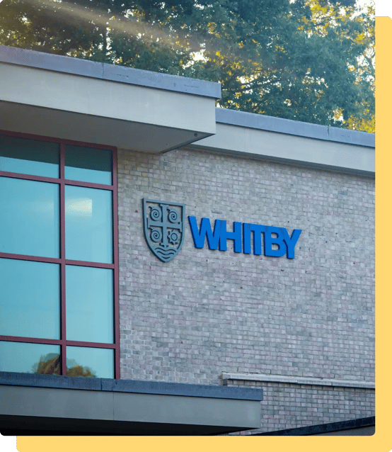 Stylized image of whitby campus building close up